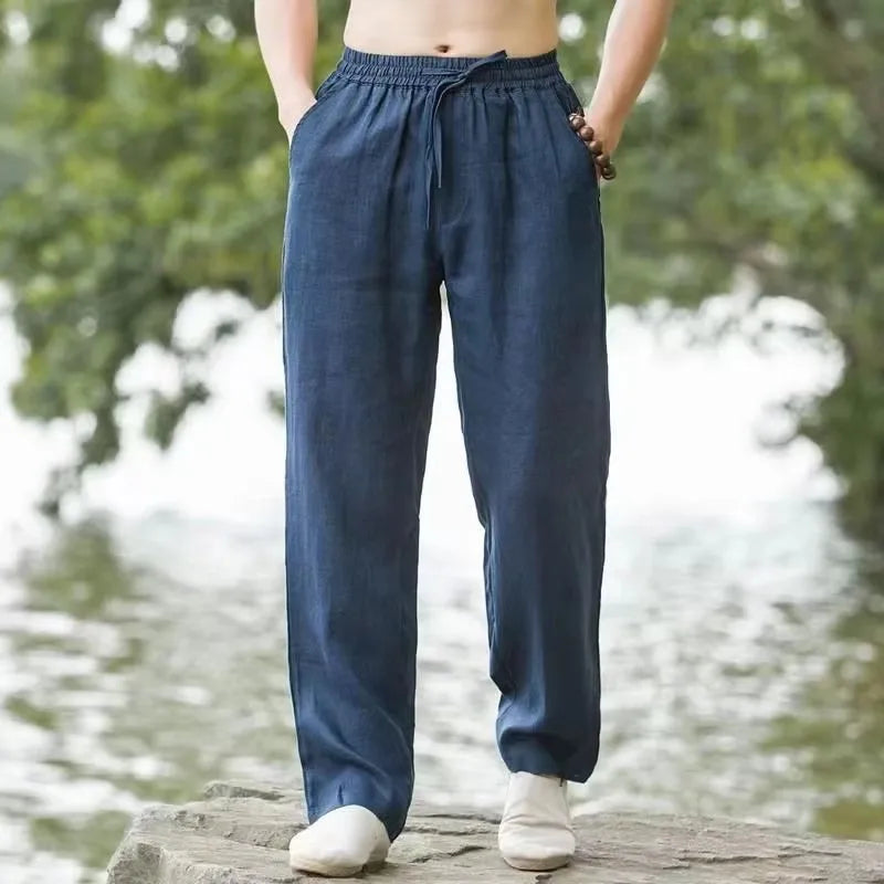 Men's Loose Straight Casual Pants – Drawstring Waist