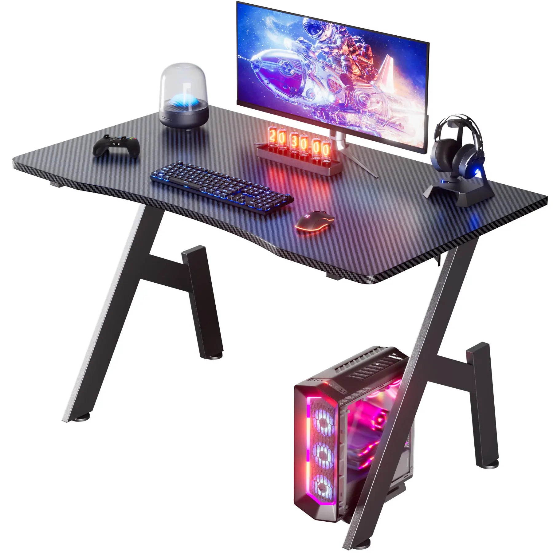 A-Frame Gaming Desk – Steel Computer Workstation