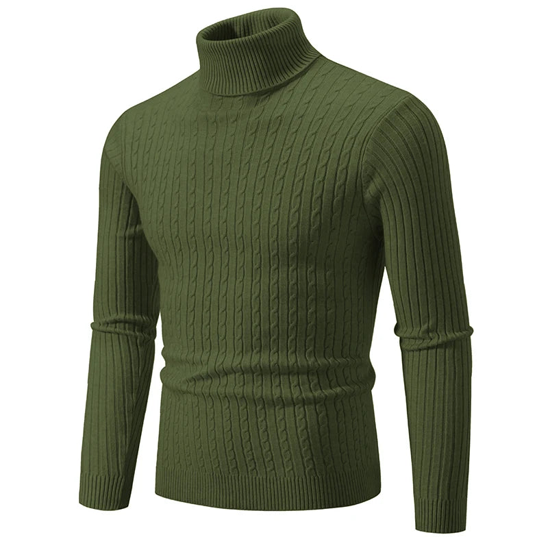 Men's High-Neck Knit Sweater – Warm Casual Turtleneck