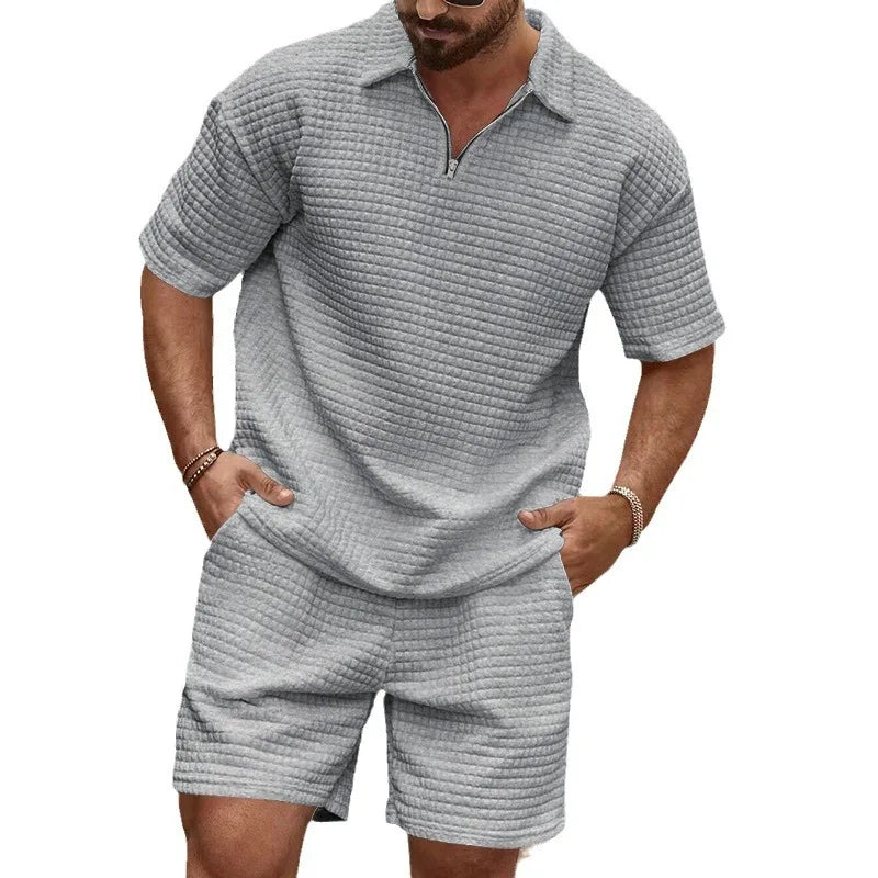 Men's Knit Polo & Shorts Set (2-Piece)