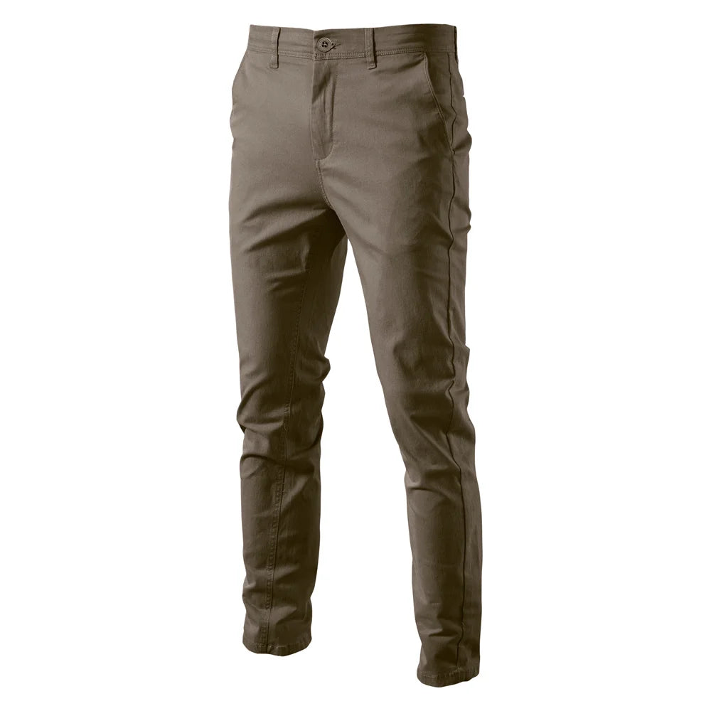 Men's Slim-Fit Trousers – Casual Cotton Pants