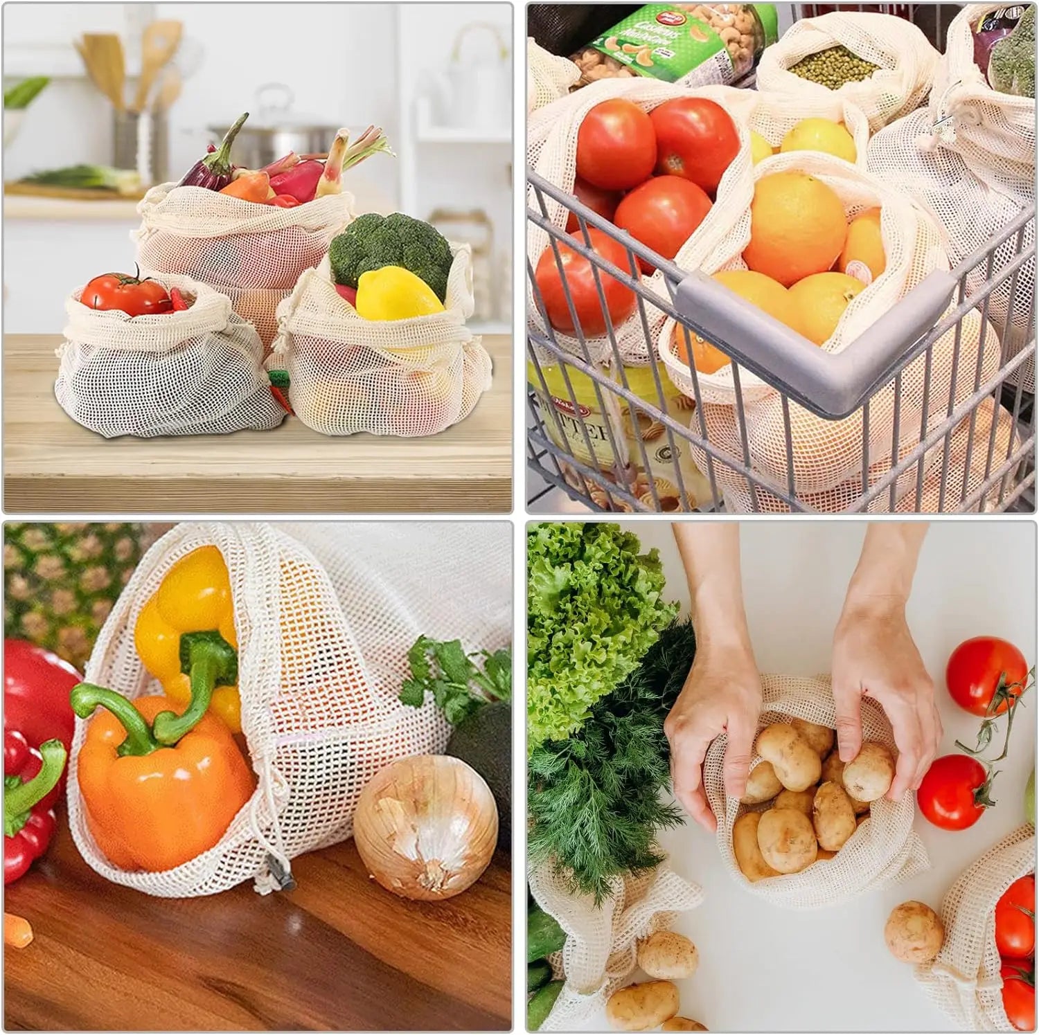 Reusable Mesh Produce Bags — Set of 9