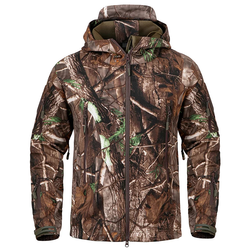 Camo hunting jacket back view