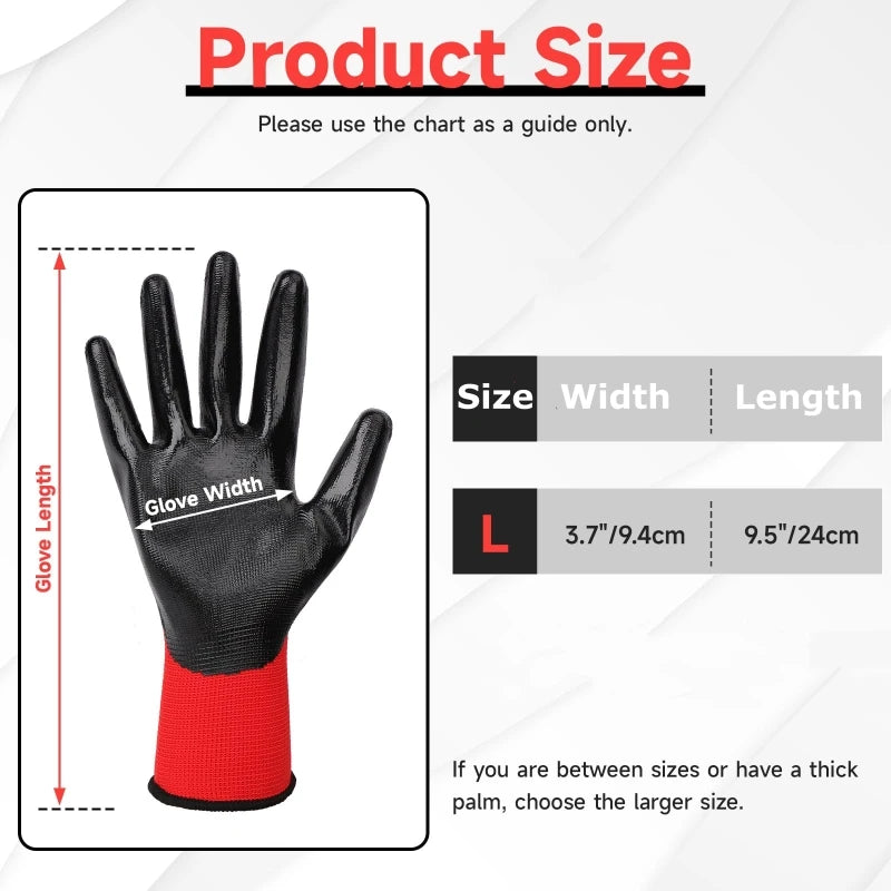 Nitrile-Coated Work Gloves – Firm-Grip Builders & Garden Gloves