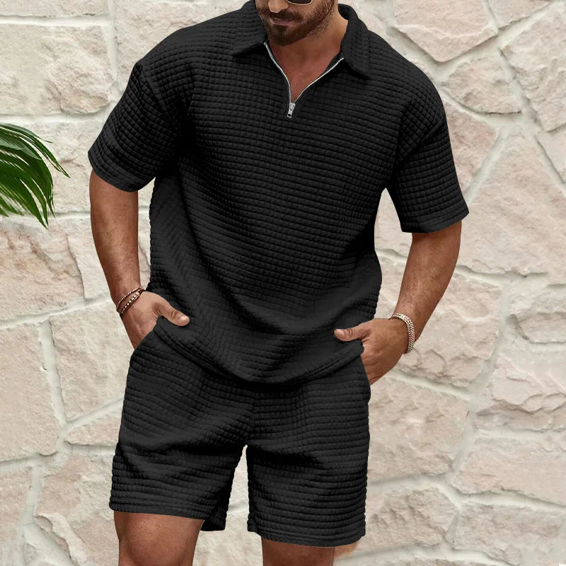 Men's Knit Polo & Shorts Set (2-Piece)