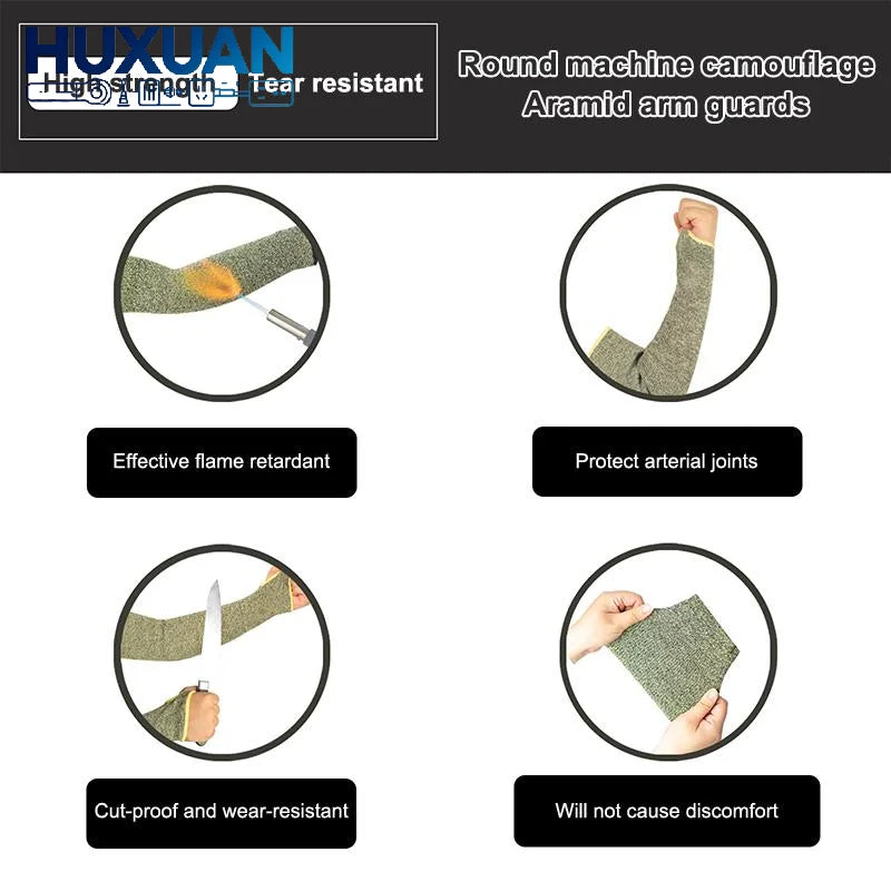 Cut-Resistant Arm Sleeves – 1 Pair, Heat & Abrasion Guard