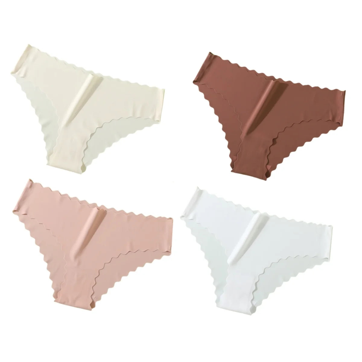 Women's Ice-Silk Briefs – 4-Pack Seamless Mid-Rise