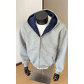 Contrast Colorblock Zip-Up Hoodie