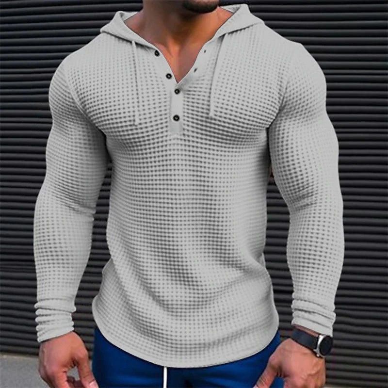 Waffle-Knit Henley
