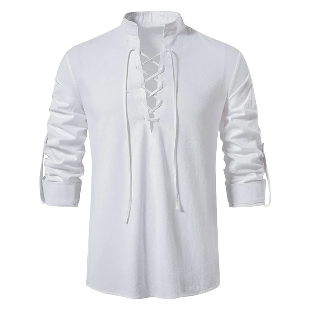 Linen Lace-Up Shirt