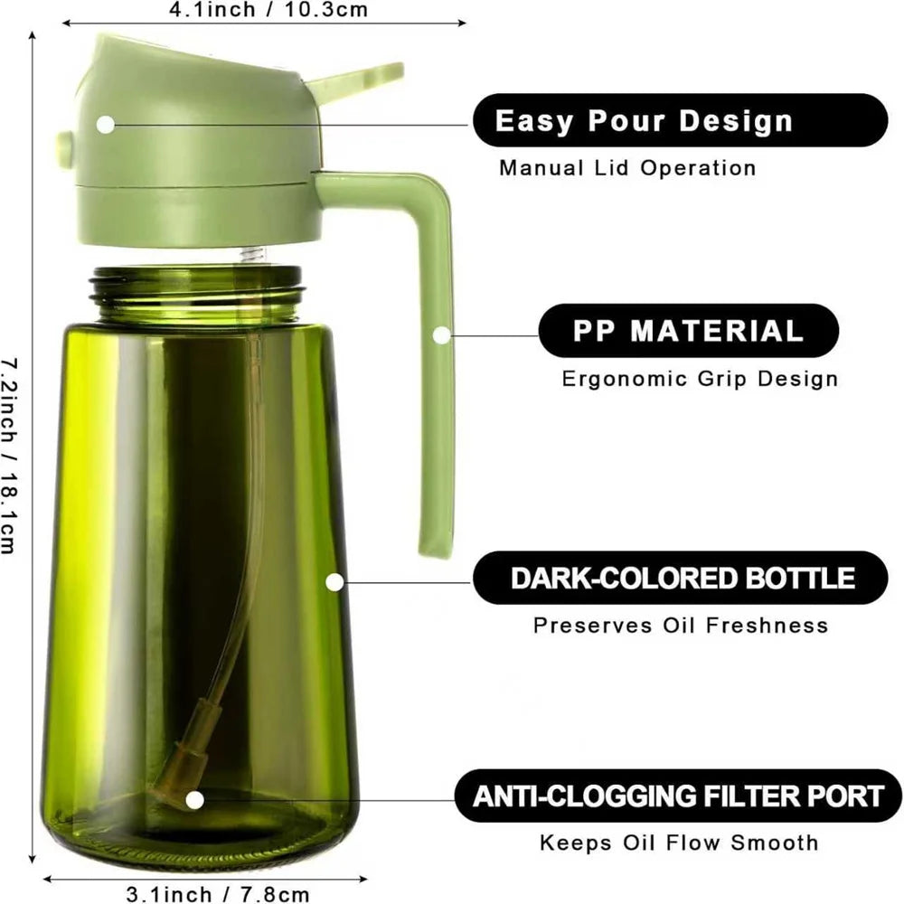 2-in-1 Cooking Oil Sprayer & Dispenser Bottle