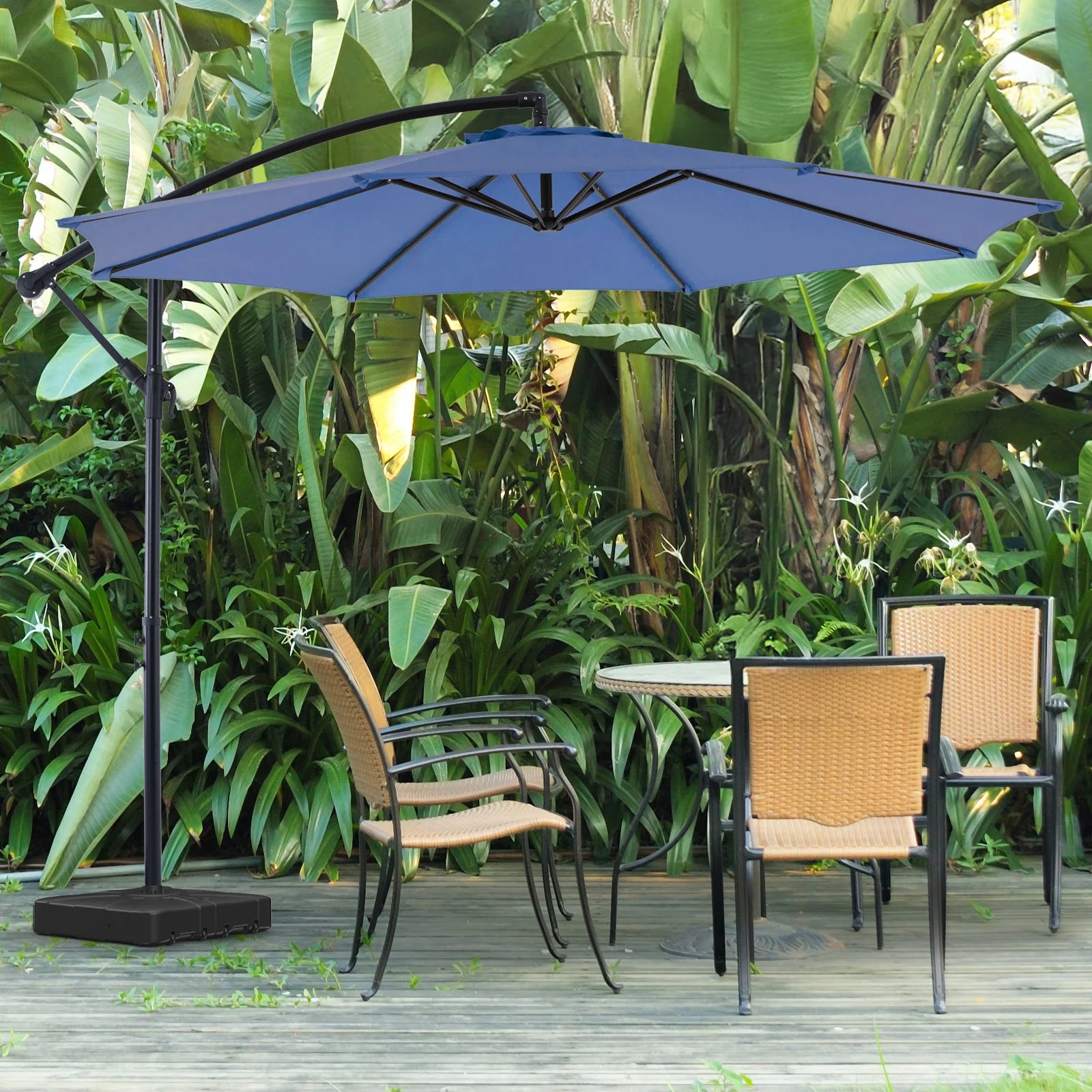 10ft Cantilever Patio Umbrella – Offset Tilt, 8-Rib Shade