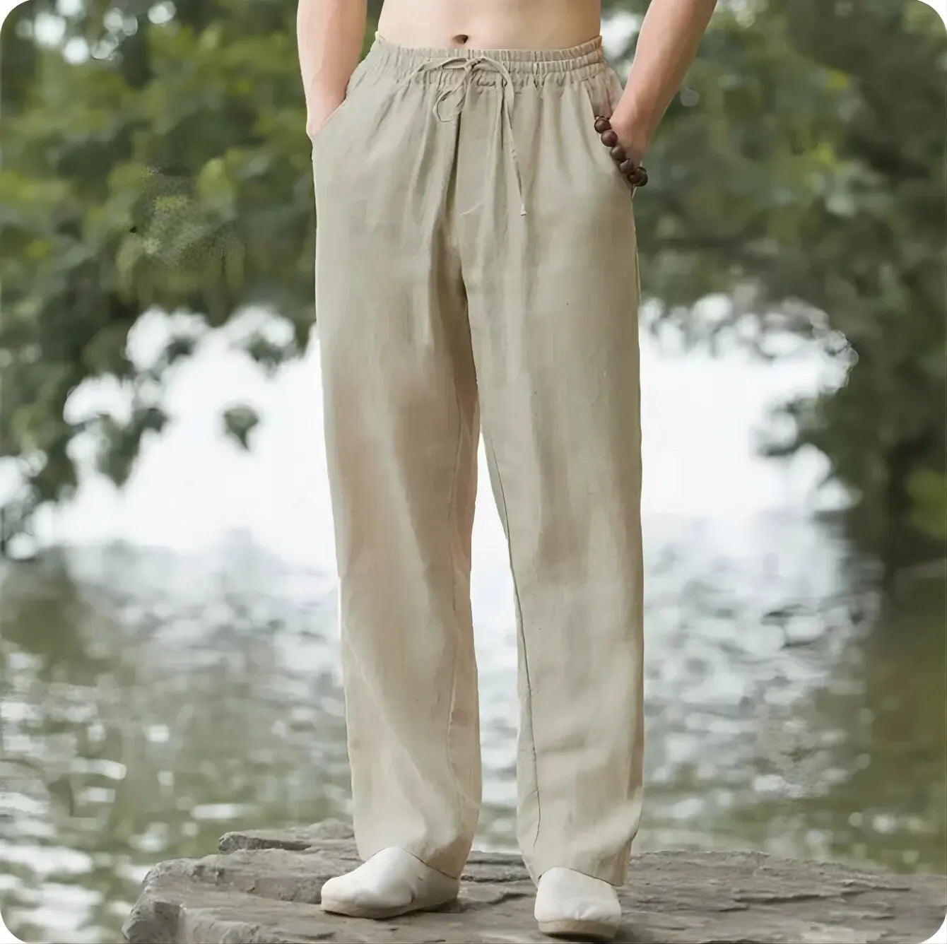Men's Loose Straight Casual Pants – Drawstring Waist