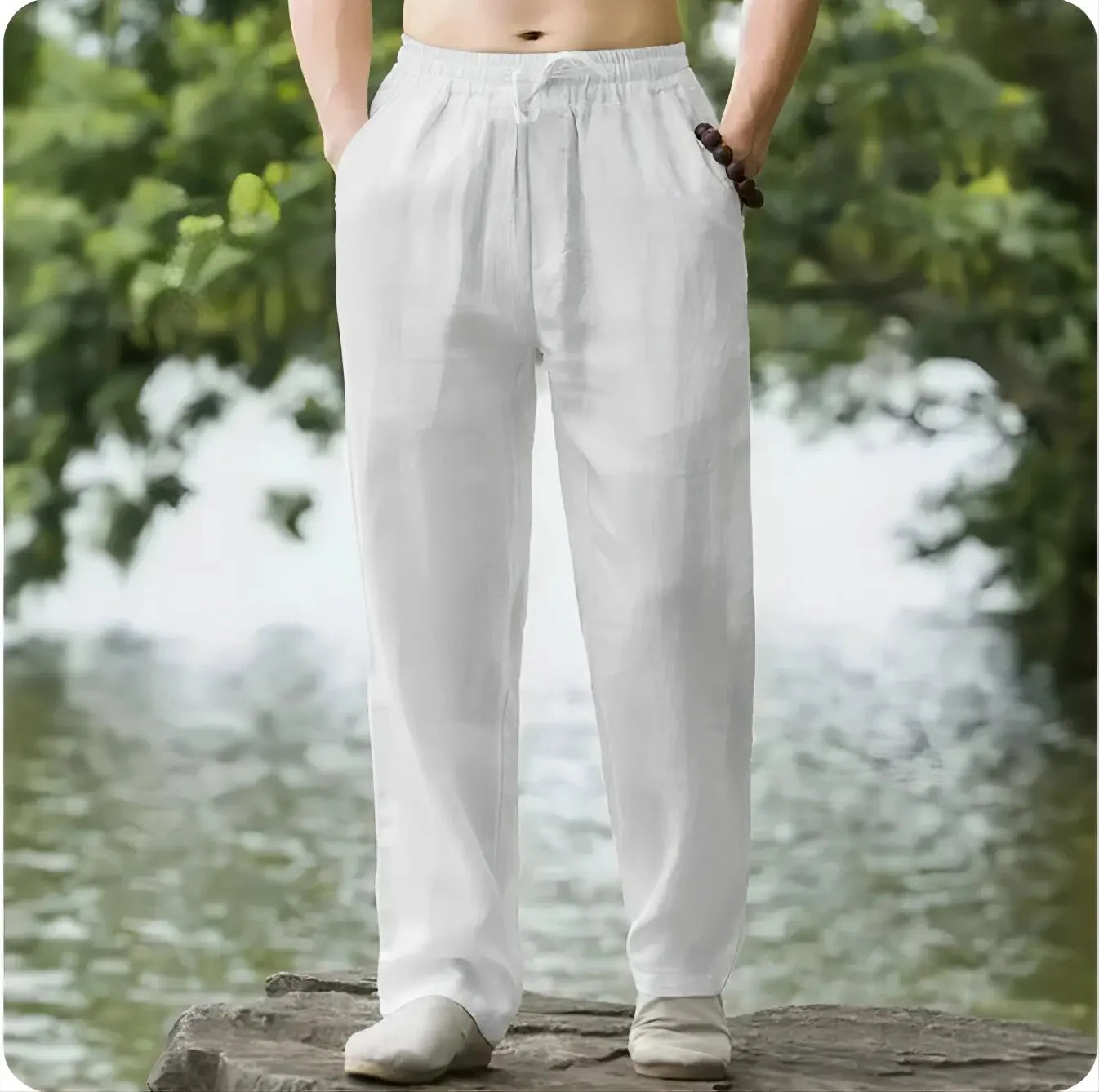 Men's Loose Straight Casual Pants – Drawstring Waist
