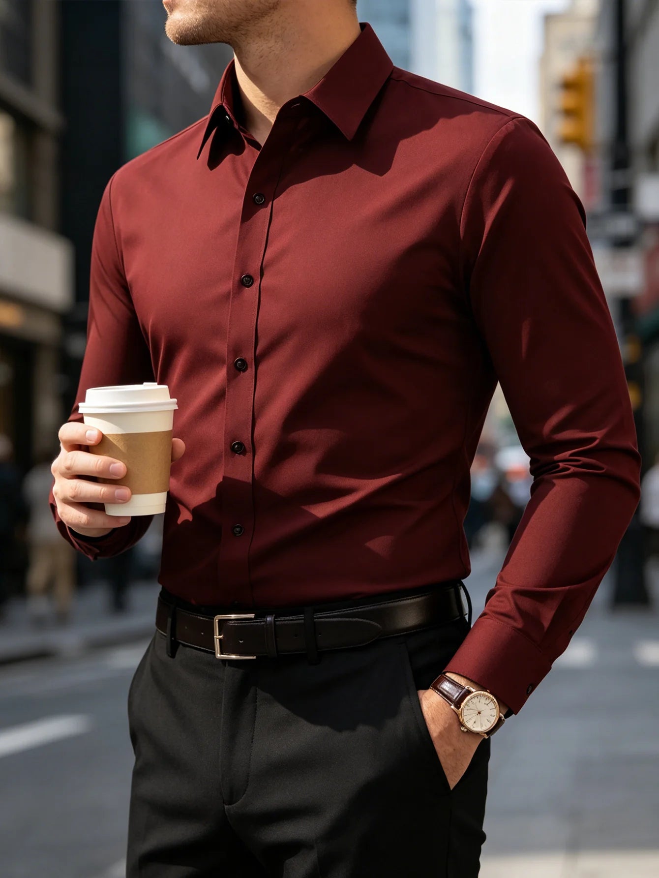 Men's Long-Sleeve Dress Shirt – Smart Casual