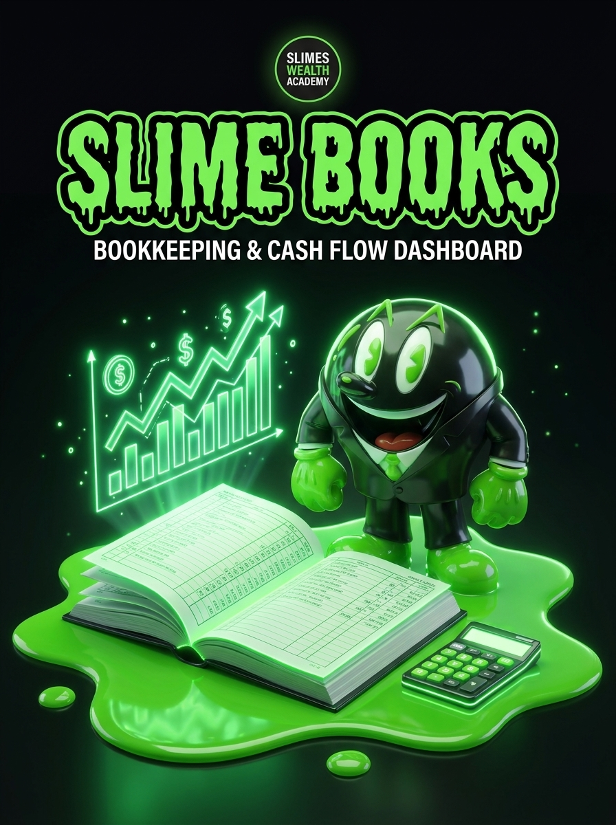Slime Books — Small Business Bookkeeping & Cash Flow Dashboard (Excel + Google Sheets)